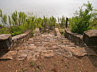 Steps from 2nd landing to 3rd landing and lake