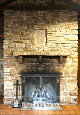 Cabin #11 fireplace