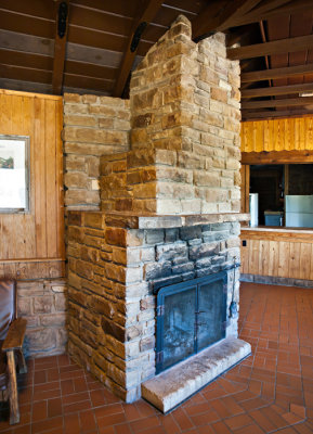 Beach Lodge fireplace