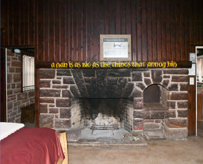 Fireplace in cabin #3