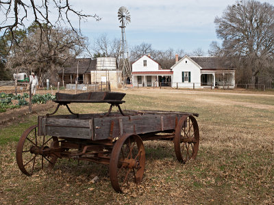 Wagon and farm house