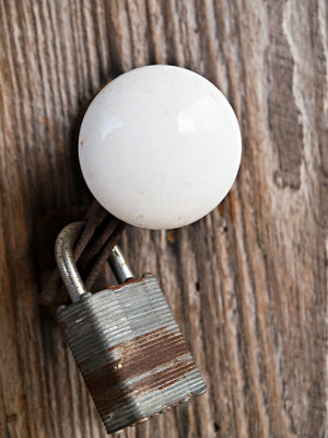 White doorknob on east side 