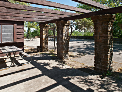 Looking out to patio