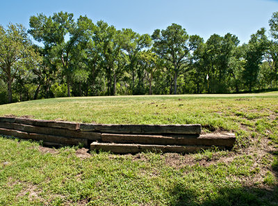 Elevated green with railroad ties, hole #7