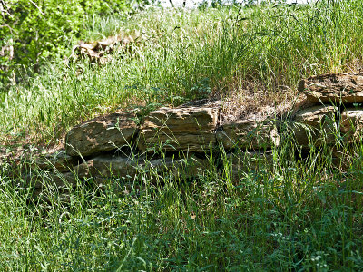 Rock work on old #1 tee