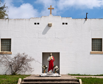 Church with red robe, Marfa, TX