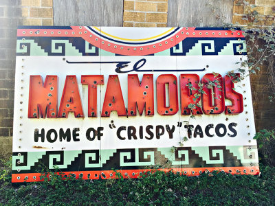 Famous old Austin Mexican restaurant sign, Uhland, TX