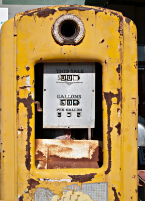 Yellow gas pump, Bastrop, TX