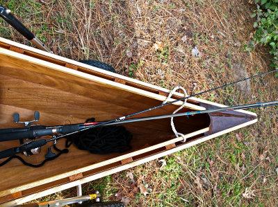 Canoe bow with fishing rods #2