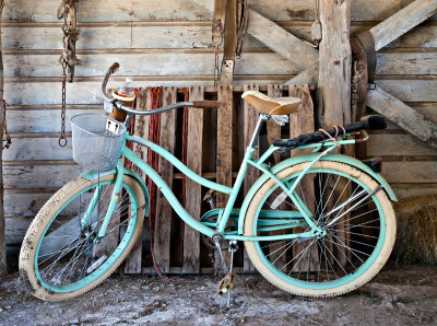 Blue barn bike