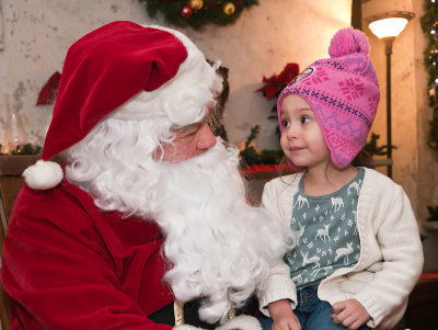 Visiting Santa, refreshments, and entertainment