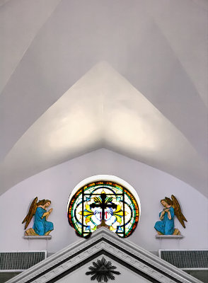 Detail above altar, Cestohowa, TX