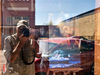 Self portrait with refections.  Bastrop, TX