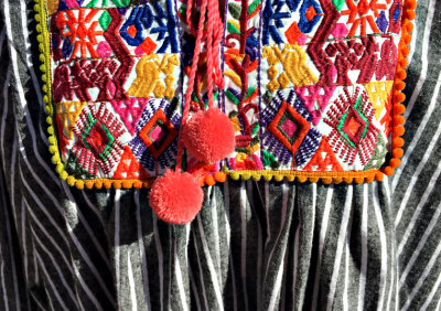 Needle work on sidewalk manikin, Bastrop, TX