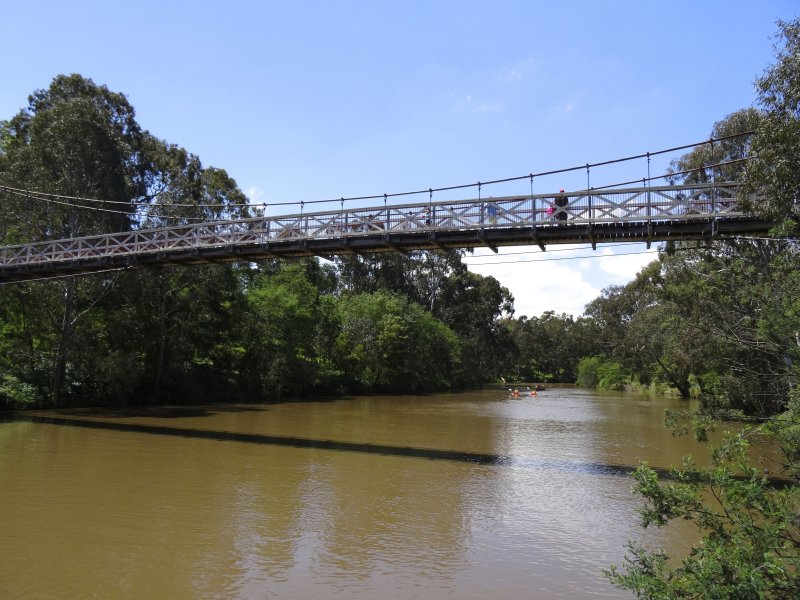 Kanes swing bridge over the Yarra at Studley Park