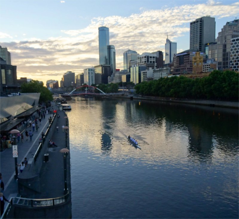 Early evening over the Yarra, from Swanston St Bridge
