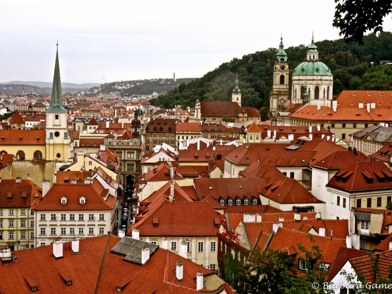 Rooftops viewed from the Prague Castle gardens