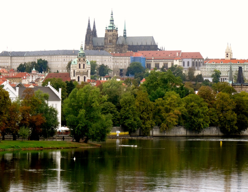 Prague Castle, viewed across the river Vltara