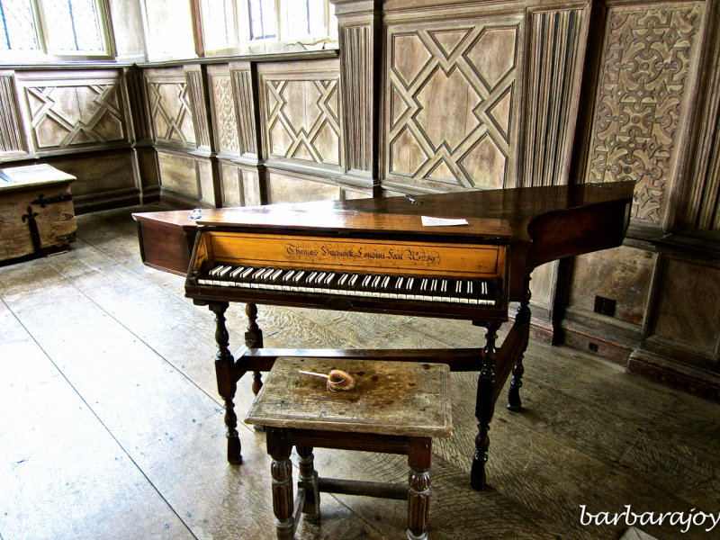 Haddon Hall- spinnet in music room