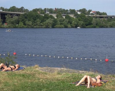 Soaking up the sun on Lake Mataren