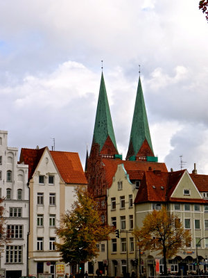 Lübeck, twin spires of St Marys Church