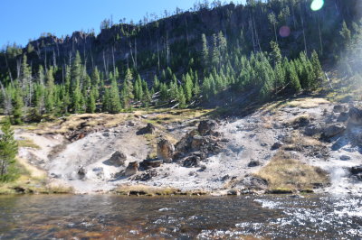 Hot sulphur springs along the Gibbon river