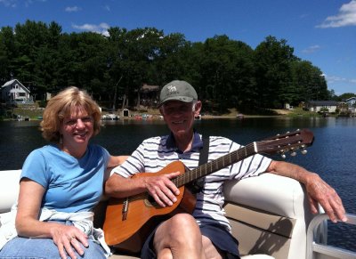 With my dad, hanging out on Perch Lake, Michigan