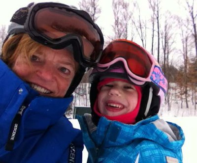with Margot, happy day on the slopes