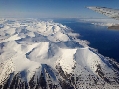 Spitsbergen sights from the plane