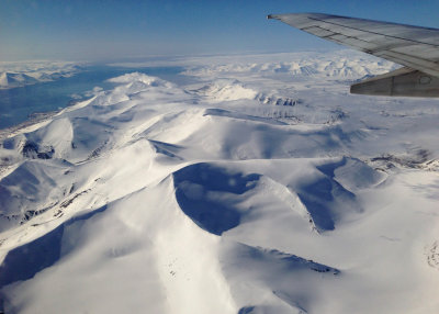 Spitsbergen sights from the plane