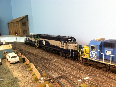 RF&P power taking the rebuilds from Virginia Midland's Battlefield Yard and waiting for a signal.