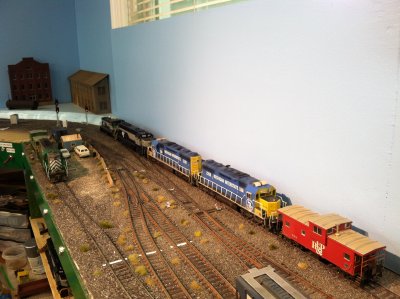 RF&P power taking the rebuilds from Virginia Midland's Battlefield Yard and waiting for a signal.