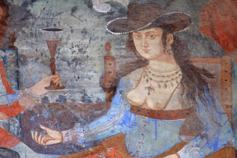 Chehel Sotun Palace Exterior Paintings, Esfahan, Iran
