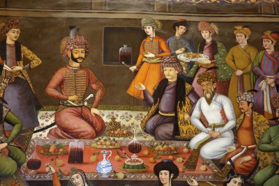 Reception by Shah Abbas II for Nader Mohammed Khan, King of Turkistan in 1646, Esfahan, Iran