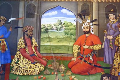 Reception by Shah Tahmasb Safavid for Homayun Mugal King of India in 1550, Esfahan, Iran