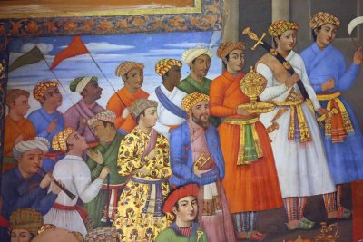 Reception by Shah Tahmasb Safavid for Homayun Mugal King of India in 1550, Esfahan, Iran