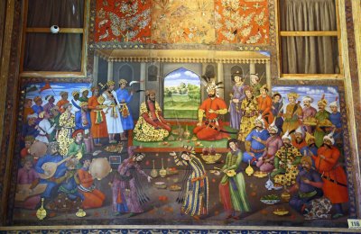 Reception by Shah Tahmasb Safavid for Homayun Mugal King of India in 1550, Esfahan, Iran