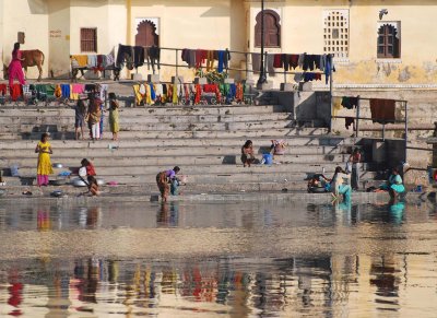 Washing on the Ghat, Udaipur, India