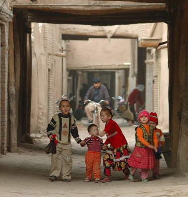 Children in the Kashgar Old City, Xinjiang, China