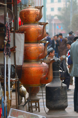 Giant Uyghur Teapots, Kashgar Old City, Xinjiang, China