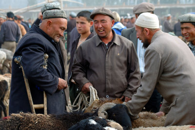 Debating the Price, Kashgar Sunday Animal Market, Xinjiang, China