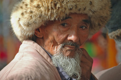 Old Uyghur Man, Kashgar Sunday Animal Market, Xinjiang, China