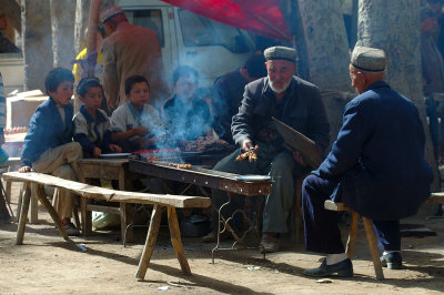 Cooking Kebabs, Kashgar, China