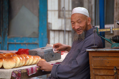 Bread Seller, Yarkand, Xinjiang, China