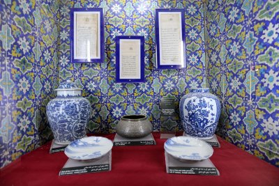 Ancient Chinese Pottery in the Porcelain House, Sheikh Safi-al-Din Mausoleum, Ardabil, Iran