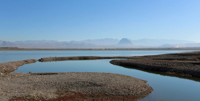 Aras Dam in Iran with Nakhchivan in the distance