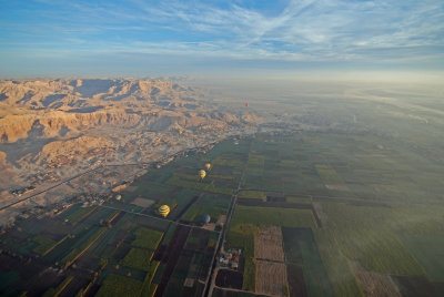Hot air Ballooning over the Nile Valley at Sunrise