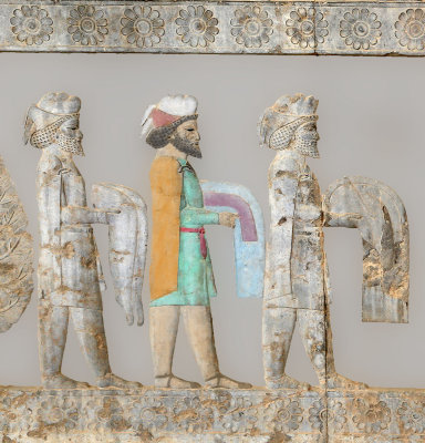 Digitally coloured Cappadocian Delegate, Apadana Staircase, Persepolis