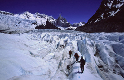Traversing the Glacier, Fitz Roy, Argentina