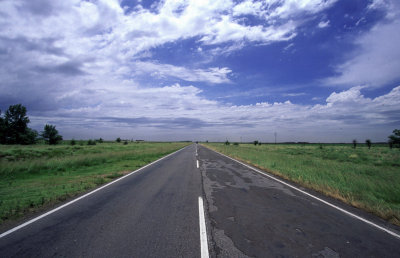 Straight roads across the Pampas, Argentina